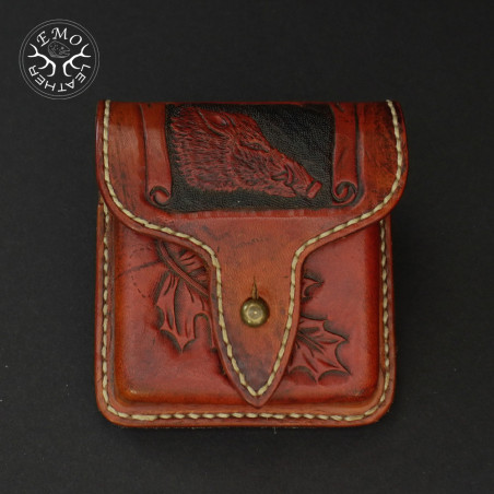 Vintage Tan Leather 5 Standard Caliber Round Ammo Pouch | EmoLeather | Custom Leather Goods Vintage Tan Leather 5 Standard Caliber Round Ammo Pouch | EmoLeather | Custom Leather Goods