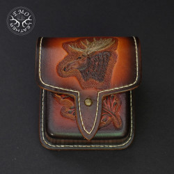 Brown Closed 10 Standard Caliber Round Bullet Pouch