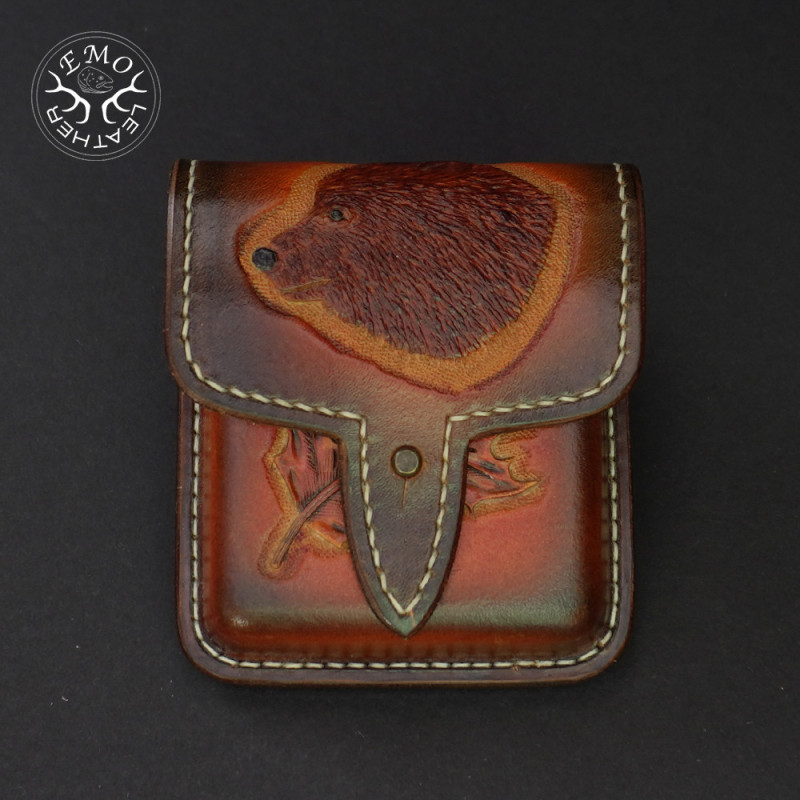 Brown Leather 5 Standard Caliber Round Ammo Pouch | EmoLeather | Custom Leather Goods