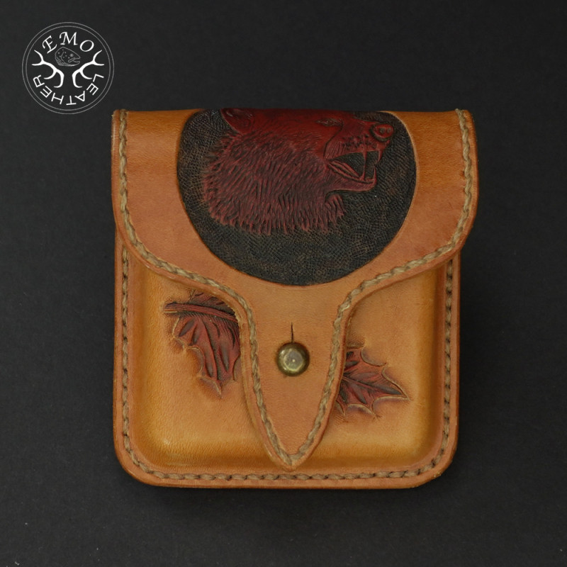 Light Tan Leather 5 Standard Caliber Round Ammo Pouch | EmoLeather | Custom Leather Goods