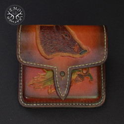 Brown 5 Magnum Round Bullet Pouch