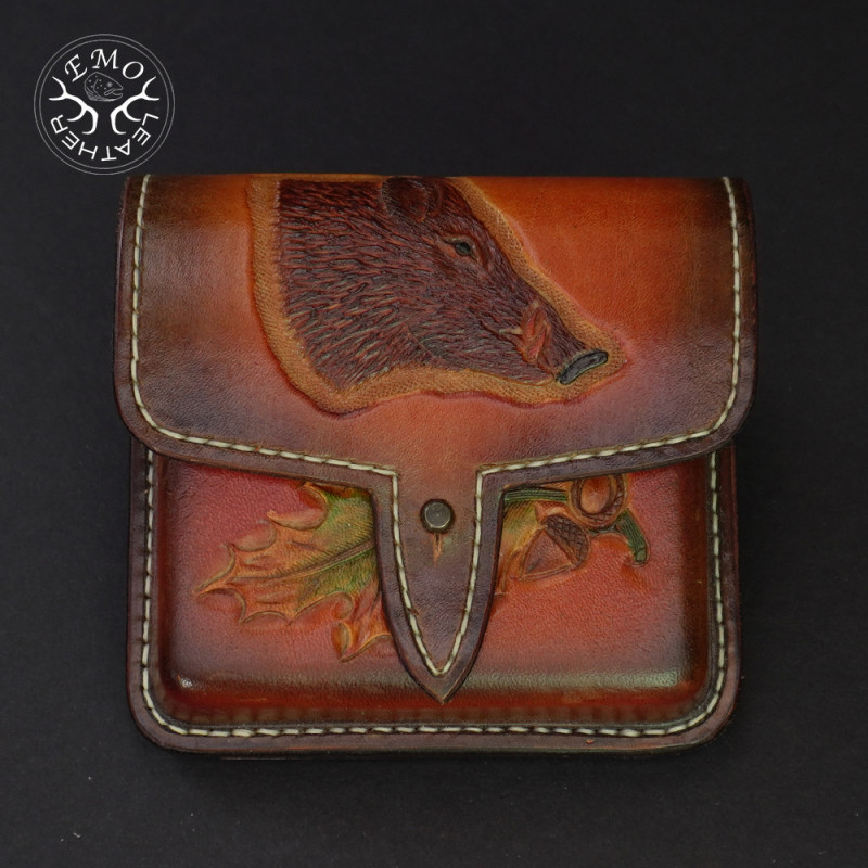 Brown 5 Magnum Round Hunting Ammo Pouch | EmoLeather | Custom Leather Goods