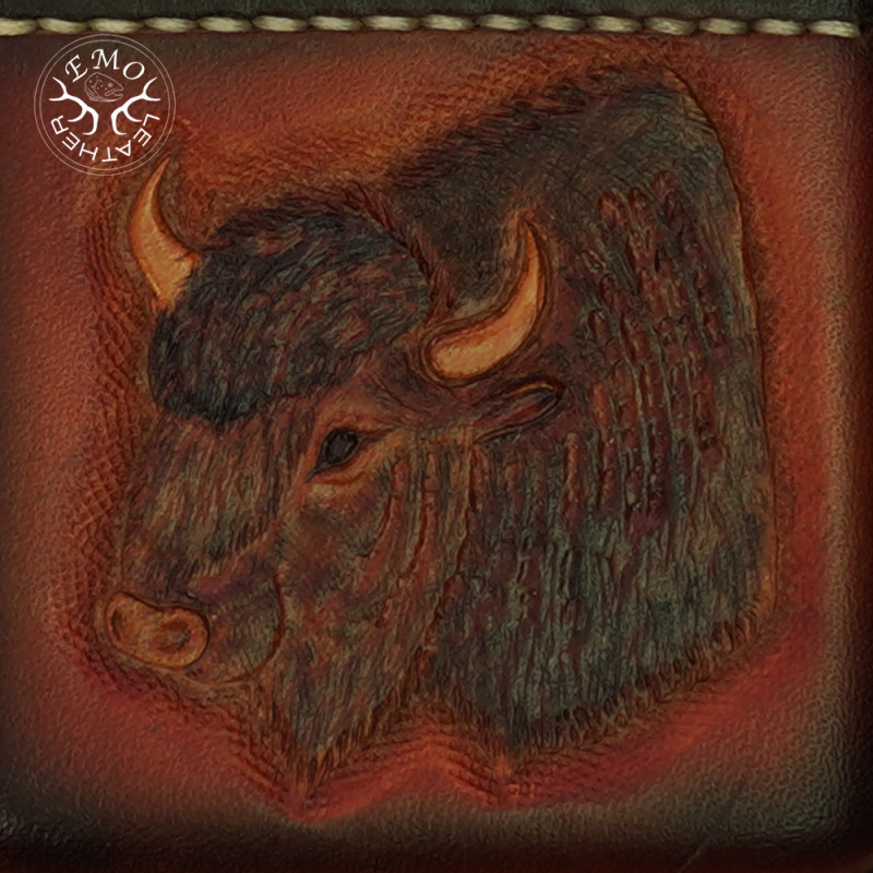 Brown Open 5 Standard Caliber Round Ammo Pouch | EmoLeather | Custom Leather Goods