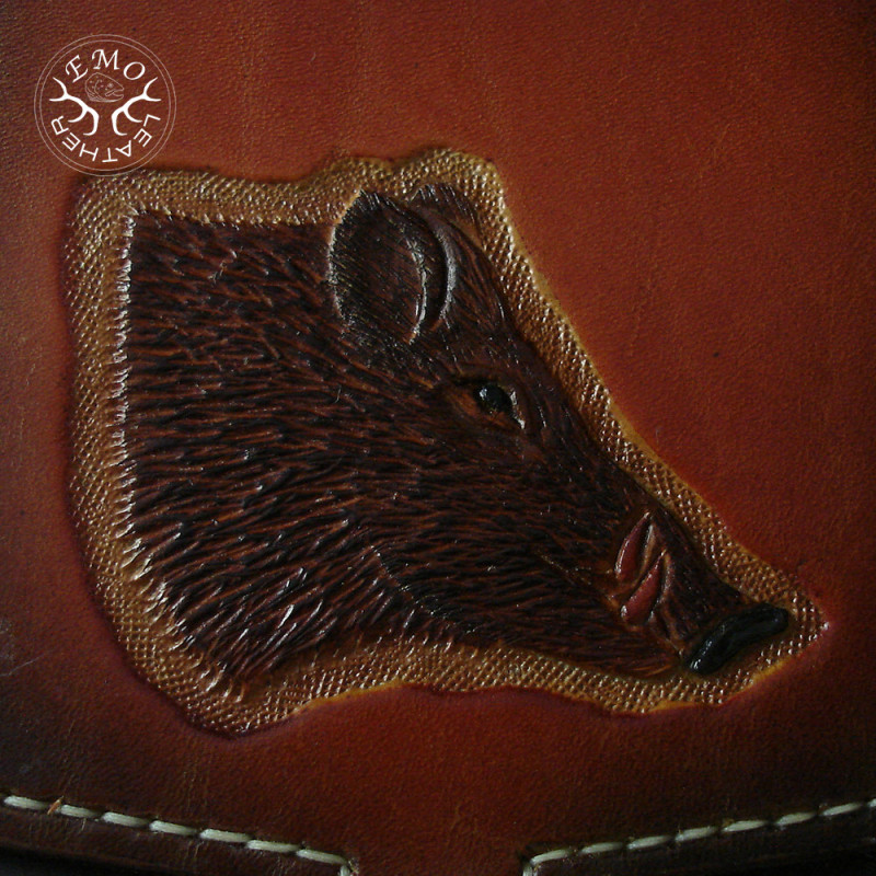 Brown 5 Magnum Round Hunting Ammo Pouch | EmoLeather | Custom Leather Goods