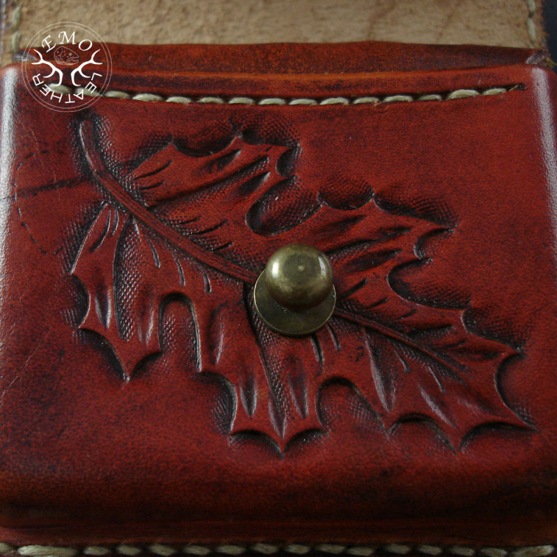 Vintage Tan Leather 5 Standard Caliber Round Ammo Pouch | EmoLeather | Custom Leather Goods