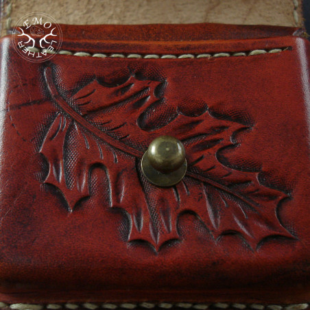Vintage Tan Leather 5 Standard Caliber Round Ammo Pouch | EmoLeather | Custom Leather Goods