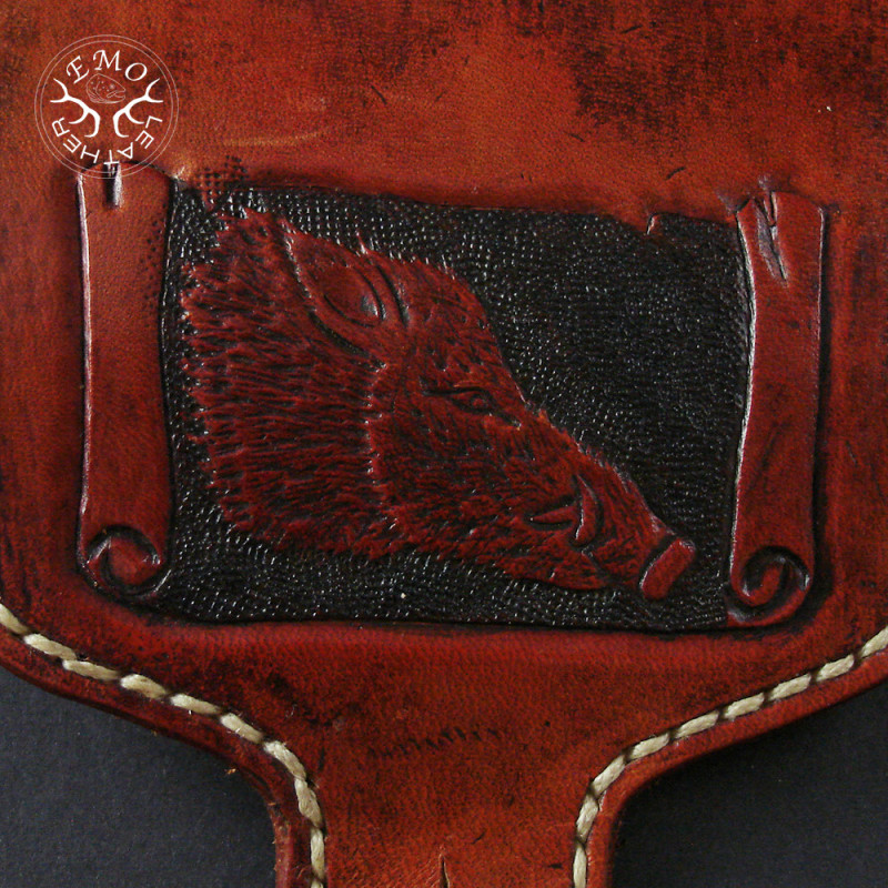 Vintage Tan Leather 5 Standard Caliber Round Ammo Pouch | EmoLeather | Custom Leather Goods