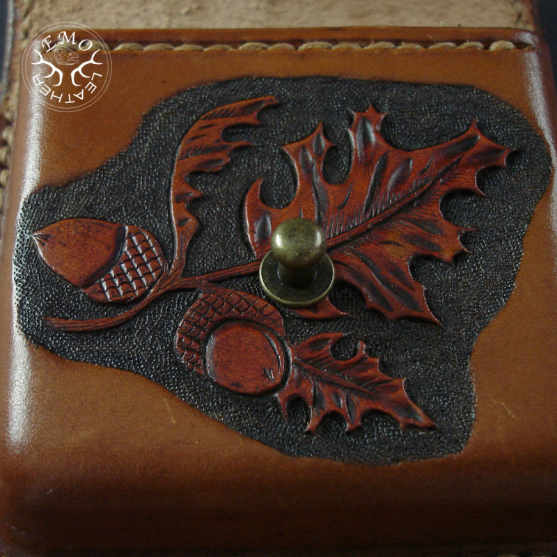 Light Brown Leather 5 Standard Caliber Round Ammo Pouch | EmoLeather | Custom Leather Goods