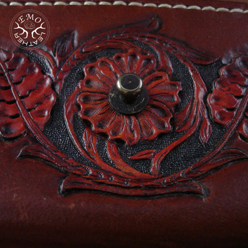 Brown Leather 10  Round Magnum Caliber Ammo Pouch | EmoLeather | Custom Leather Goods