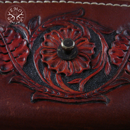 Brown Leather 10 Round Magnum Caliber Ammo Pouch | EmoLeather | Custom Leather Goods