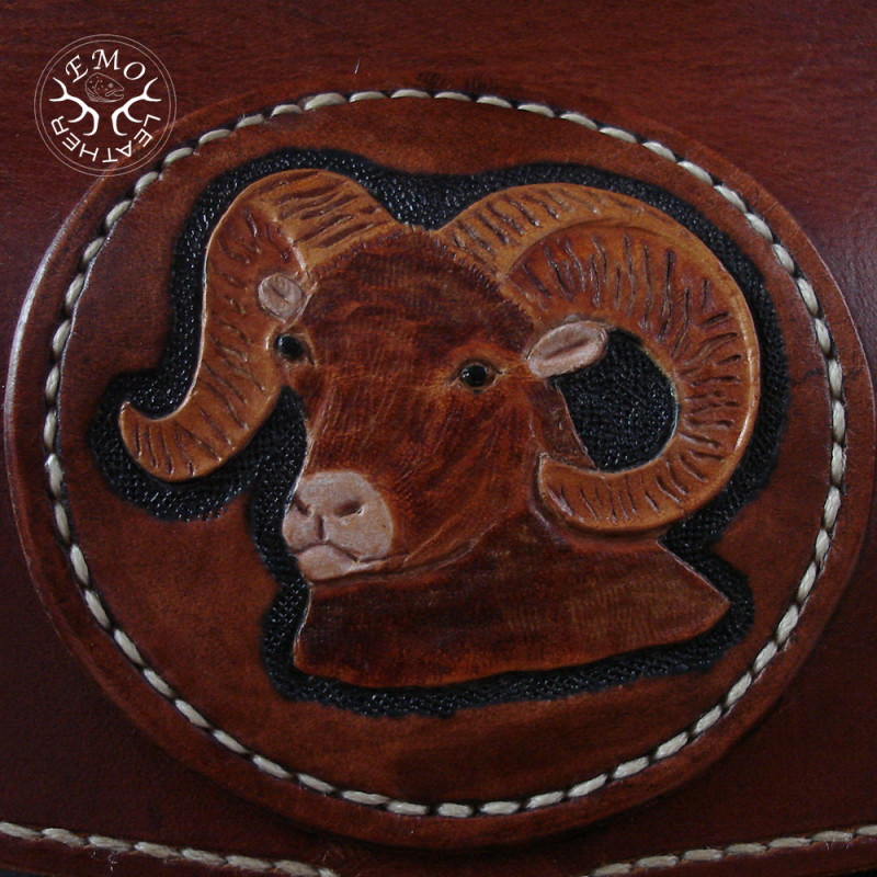 Brown Leather 10  Round Magnum Caliber Ammo Pouch | EmoLeather | Custom Leather Goods