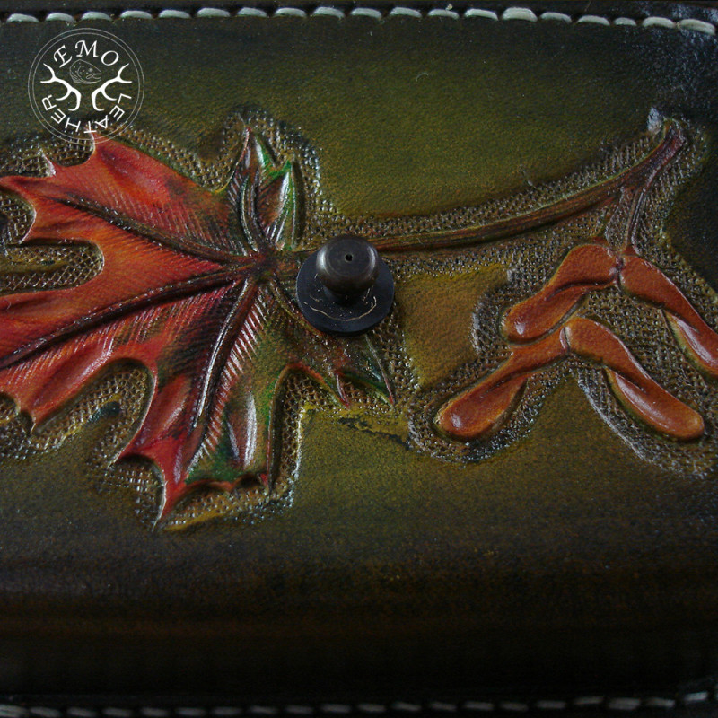 Olive Leather 10 Standard Caliber Round Ammo Pouch | EmoLeather | Custom Leather Goods