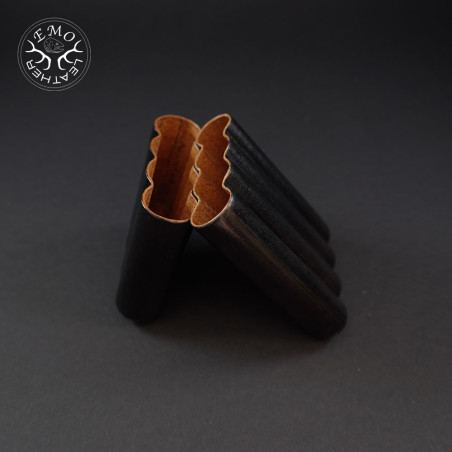 Black Corona 4 Slot Cigar Case | EmoLeather | Custom Leather Goods