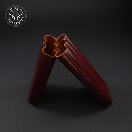 Light Brown Corona 3 Slot Cigar Case | EmoLeather | Custom Leather Goods