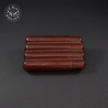 Light Brown Corona 4 Slot Cigar Case | EmoLeather | Custom Leather Goods