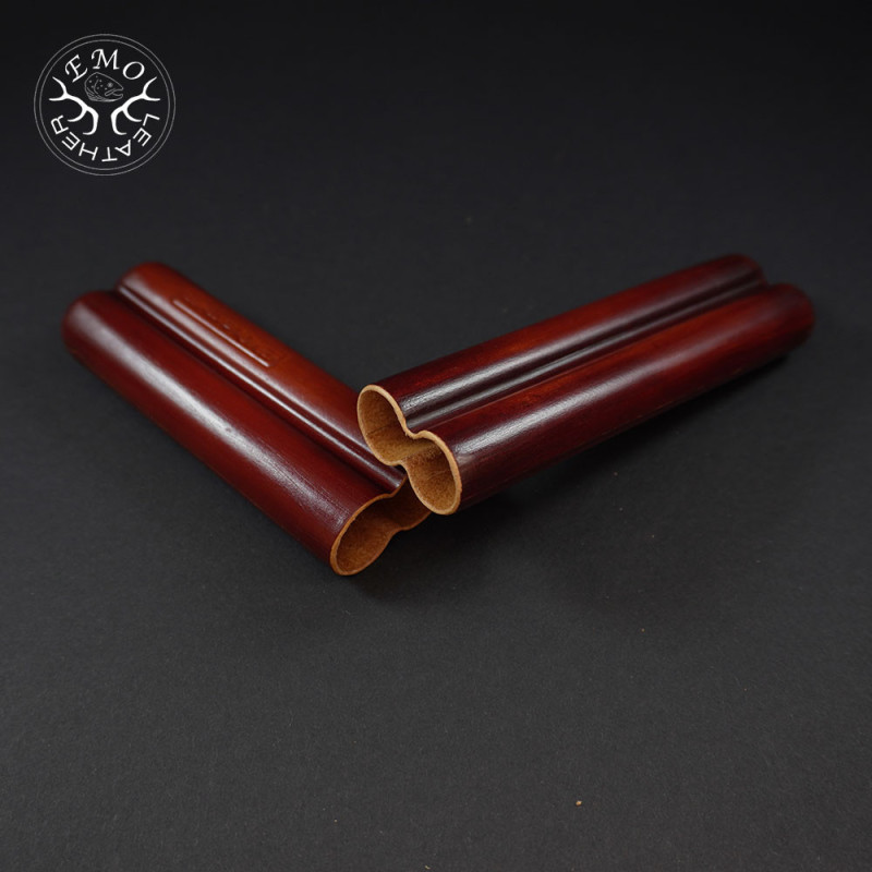 Rusty Corona 2 Slot Cigar Case | EmoLeather | Custom Leather Goods