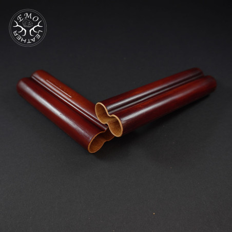 Rusty Corona 2 Slot Cigar Case | EmoLeather | Custom Leather Goods