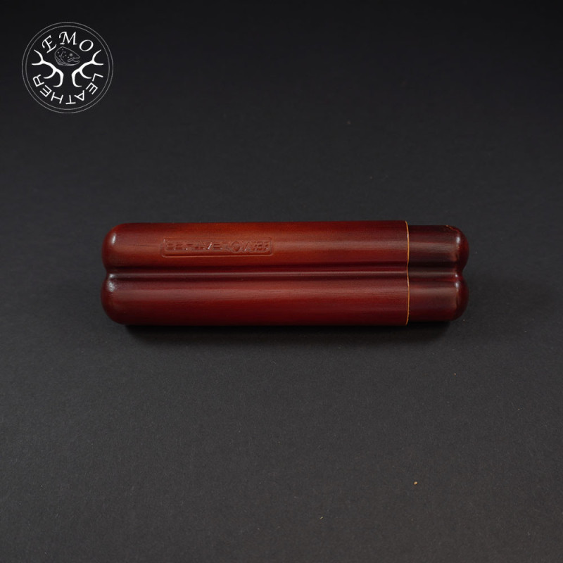 Rusty Corona 2 Slot Cigar Case | EmoLeather | Custom Leather Goods