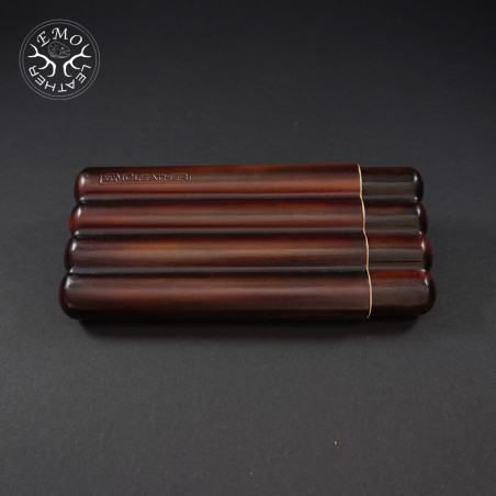 Rusty Corona Long 4 Slot Cigar Case | EmoLeather | Custom Leather Goods