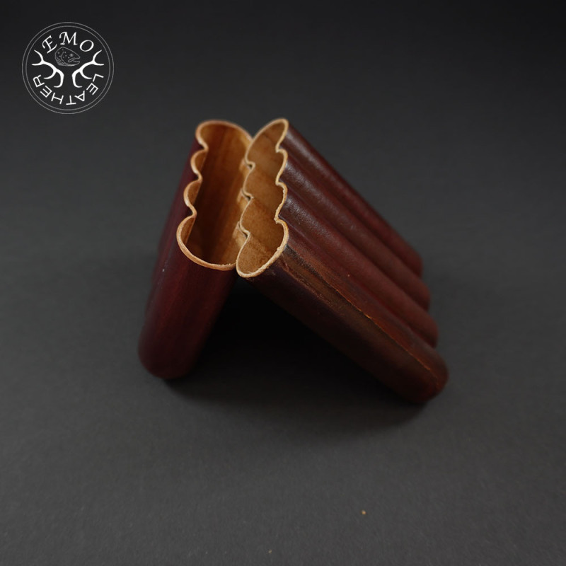 Rusty Corona Short 4 Slot Cigar Case | EmoLeather | Custom Leather Goods