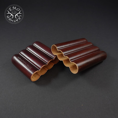 Rusty Corona Short 4 Slot Cigar Case | EmoLeather | Custom Leather Goods