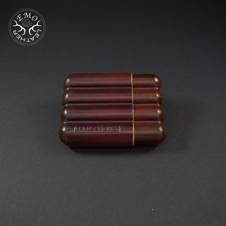 Rusty Corona Short 4 Slot Cigar Case | EmoLeather | Custom Leather Goods