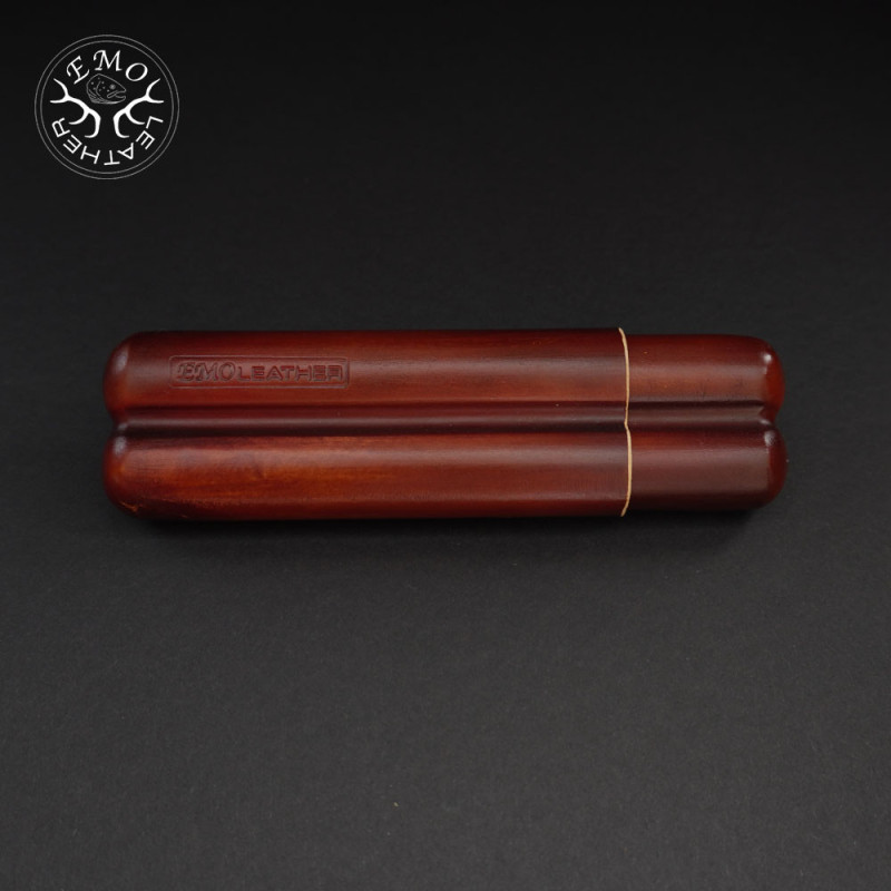 Brown 2 Slot Churchill Cigar Case | EmoLeather | Custom Leather Goods