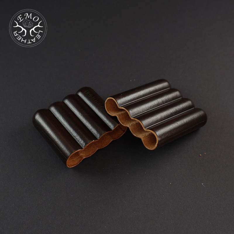 Brown 4 Slot Toscanello Case | EmoLeather | Custom Leather Goods