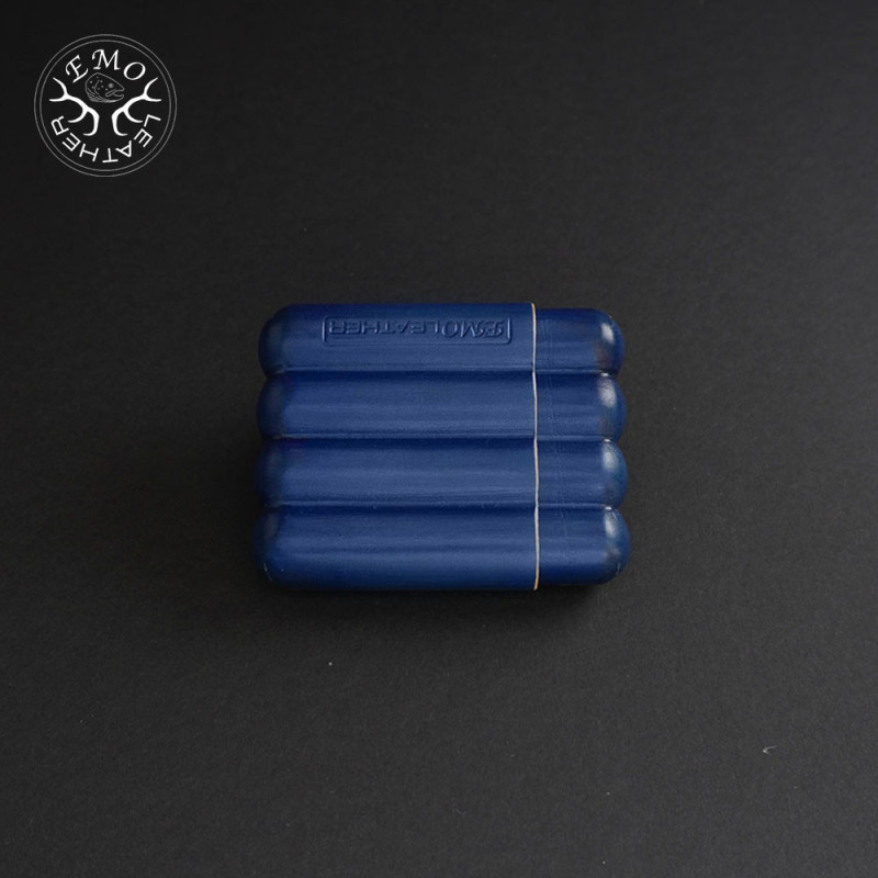 Blue 4 Slot Toscanello Case | EmoLeather | Custom Leather Goods