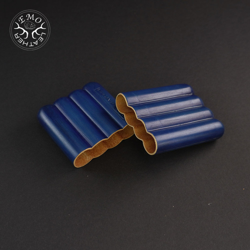 Blue 4 Slot Toscanello Case | EmoLeather | Custom Leather Goods
