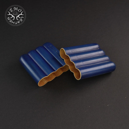 Blue 4 Slot Toscanello Case | EmoLeather | Custom Leather Goods