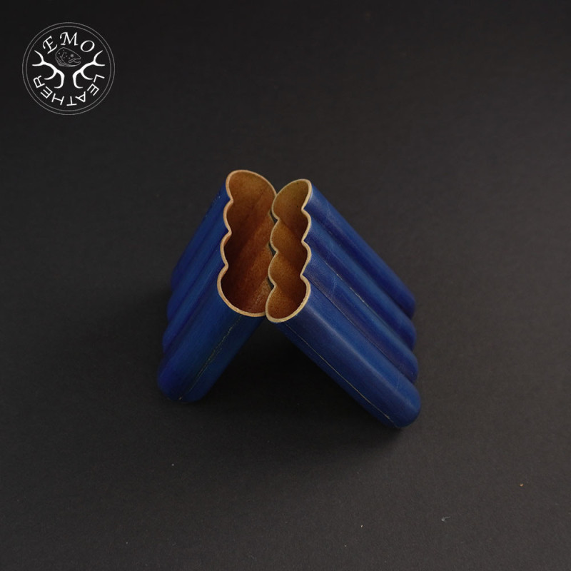 Blue 4 Slot Toscanello Case | EmoLeather | Custom Leather Goods