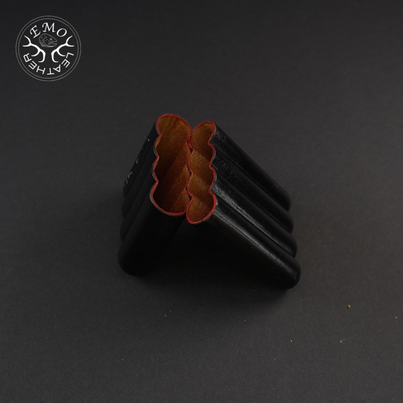 Black 4 Slot Toscanello Case | EmoLeather | Custom Leather Goods