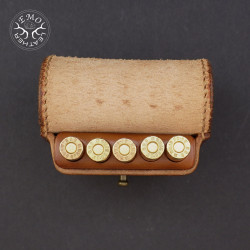 Light Brown Leather 5 Standard Caliber Round Ammo Pouch | EmoLeather | Custom Leather Goods 2