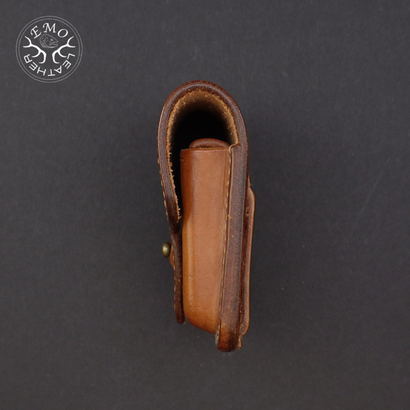 Light Brown Leather 5 Standard Caliber Round Ammo Pouch | EmoLeather | Custom Leather Goods