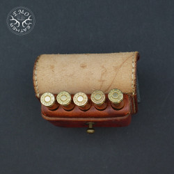 Vintage Tan Leather 5 Standard Caliber Round Ammo Pouch | EmoLeather | Custom Leather Goods 2