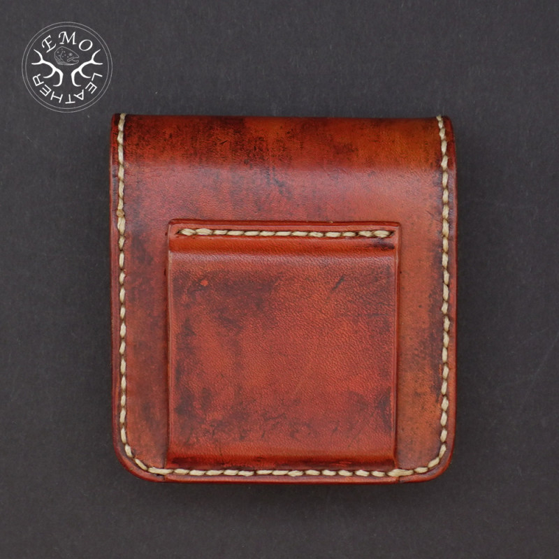 Vintage Tan Leather 5 Standard Caliber Round Ammo Pouch | EmoLeather | Custom Leather Goods