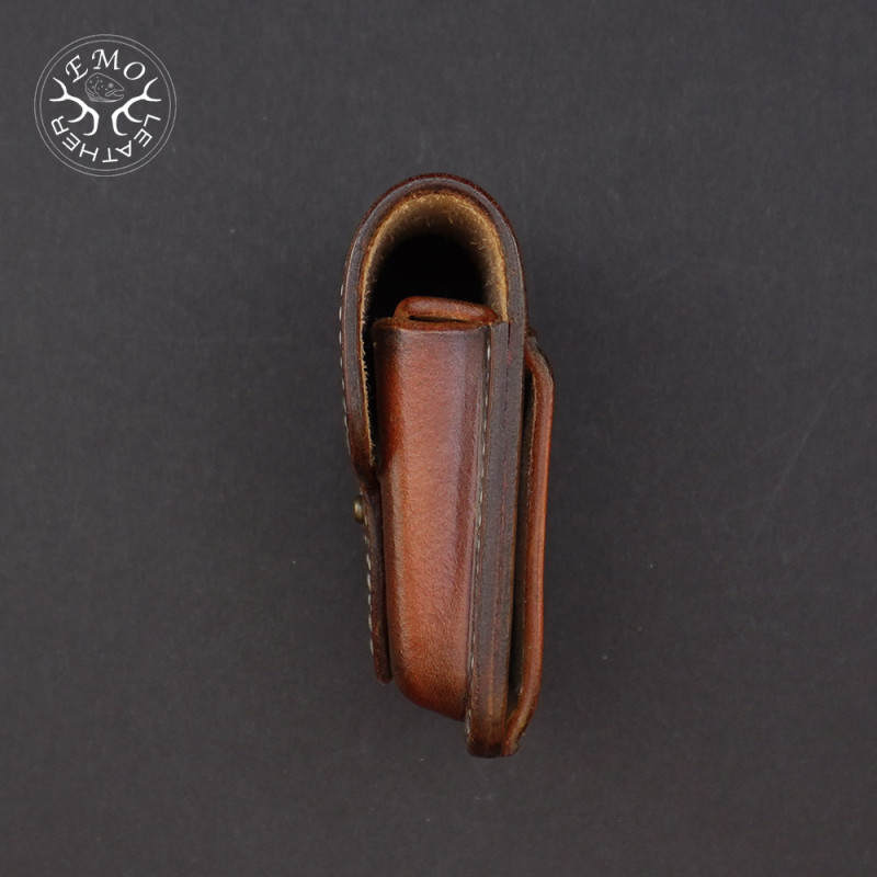 Brown Leather 5 Standard Caliber Round Ammo Pouch | EmoLeather | Custom Leather Goods