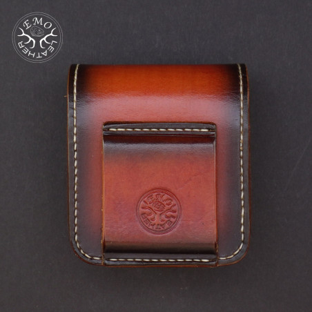 Brown Leather 10 Standard Caliber Round Ammo Pouch | EmoLeather | Custom Leather Goods