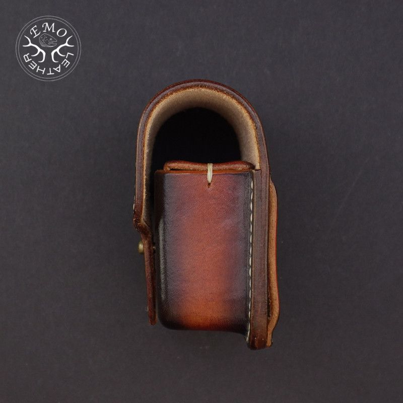 Brown Leather 10 Standard Caliber Round Ammo Pouch | EmoLeather | Custom Leather Goods