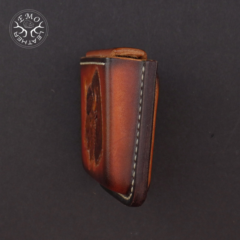 Brown Open 5 Standard Caliber Round Ammo Pouch | EmoLeather | Custom Leather Goods
