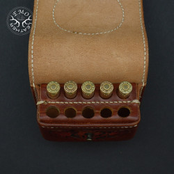 Brown Leather 10  Round Magnum Caliber Ammo Pouch | EmoLeather | Custom Leather Goods 2
