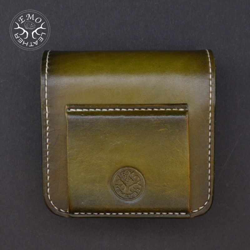 Olive Leather 10 Standard Caliber Round Ammo Pouch | EmoLeather | Custom Leather Goods