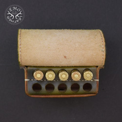 Olive Leather 10 Standard Caliber Round Ammo Pouch | EmoLeather | Custom Leather Goods 2