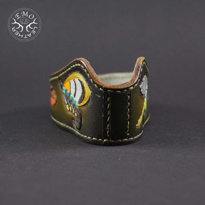 Olive Leather Pipe Rest | EmoLeather | Custom Leather Goods