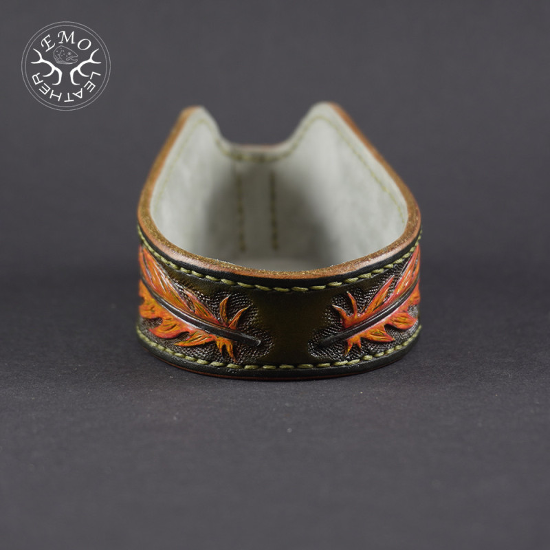 Olive Leather Pipe Rest | EmoLeather | Custom Leather Goods