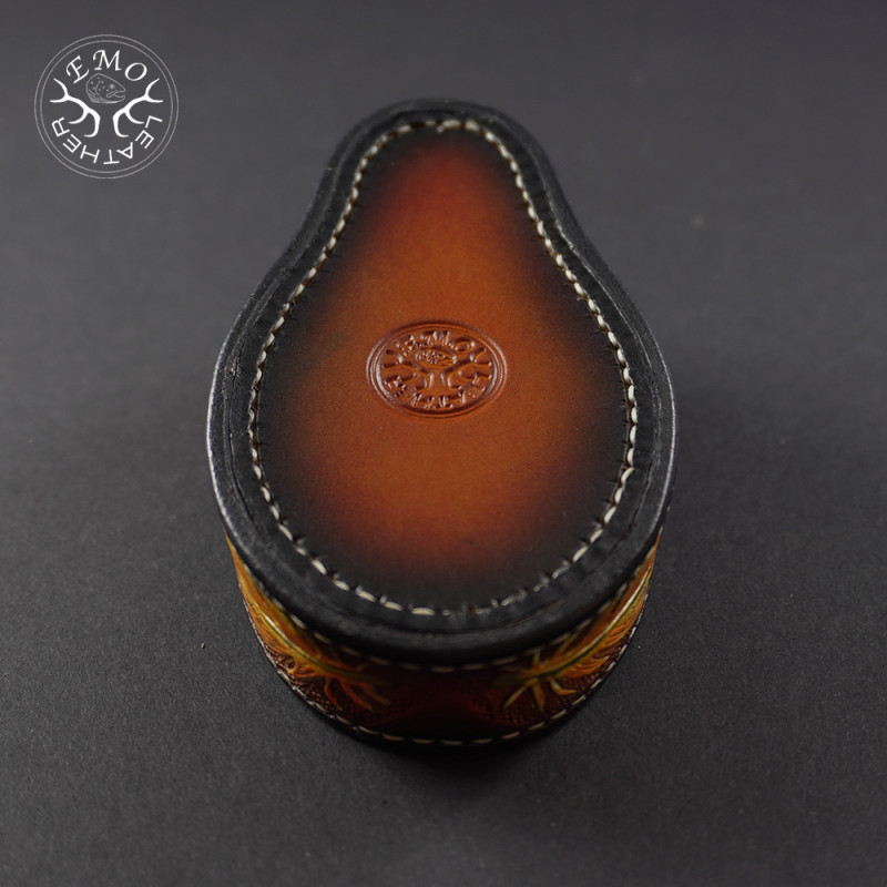 Brown Leather Pipe Rest | EmoLeather | Custom Leather Goods