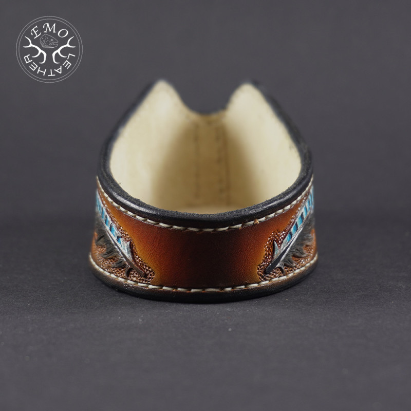 Brown Leather Pipe Rest | EmoLeather | Custom Leather Goods