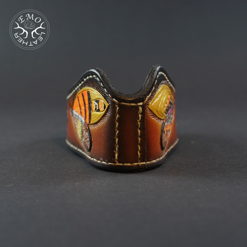 Brown Leather Pipe Rest | EmoLeather | Custom Leather Goods