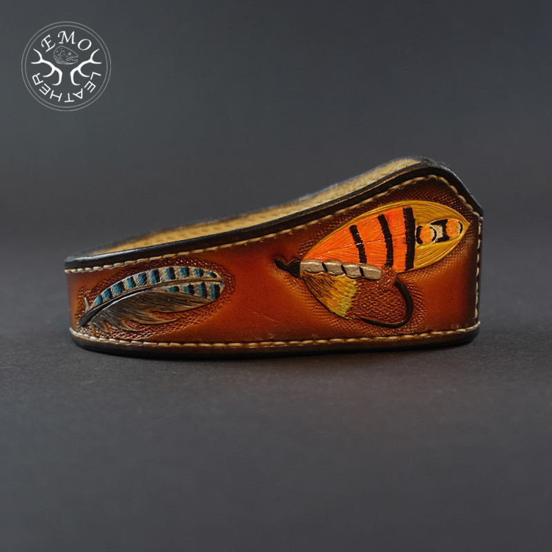 Brown Leather Pipe Rest | EmoLeather | Custom Leather Goods